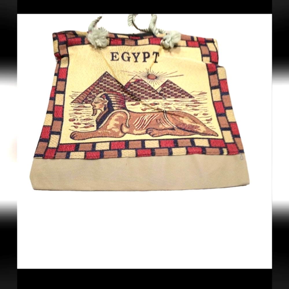 Egyptian Themed Tote Bag with Sphinx Design, Imported from Egypt